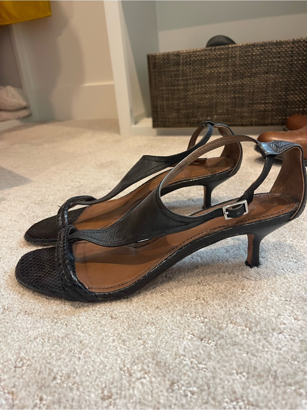 Black Sandal Kitten Heels